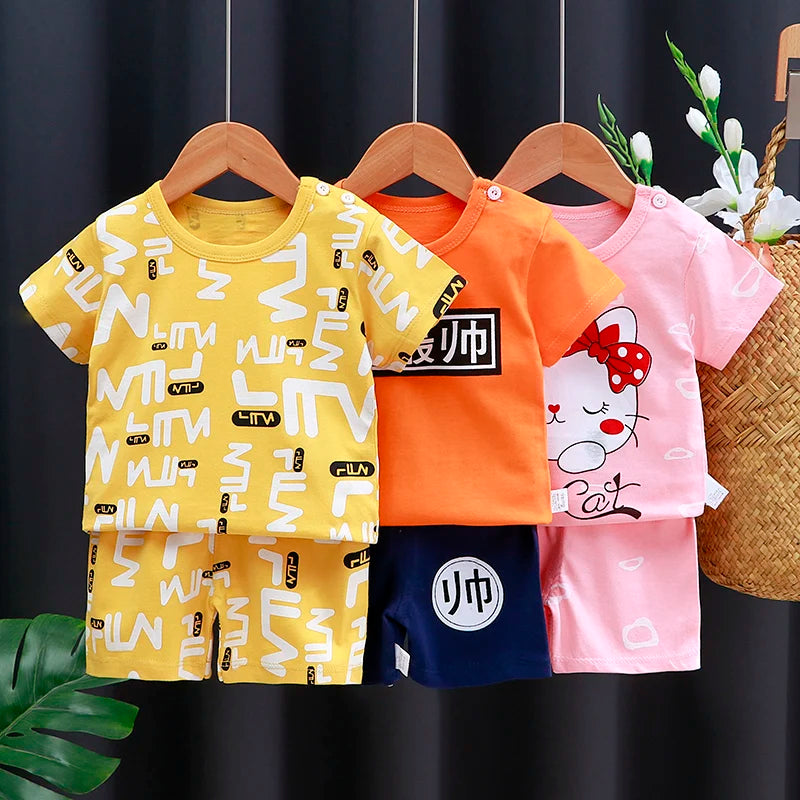 Kids Clothes Set featuring a playful monkey design, showcasing fun activities like ice and sponge application for kids.