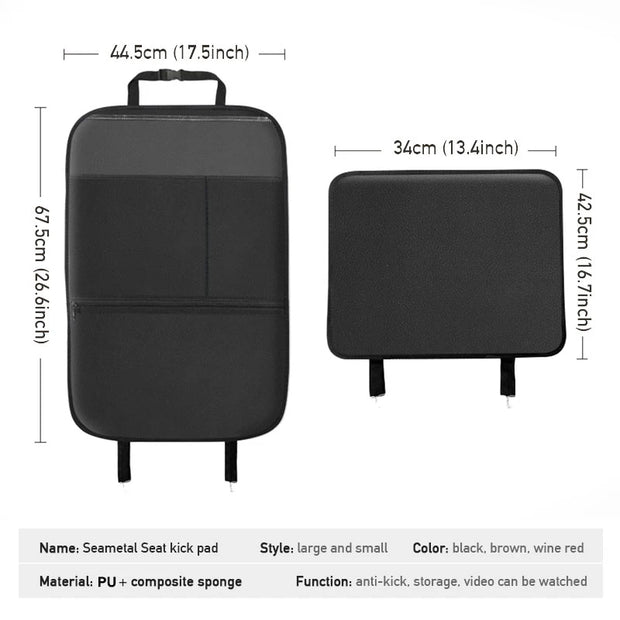 Car Seat Back Protector with Storage