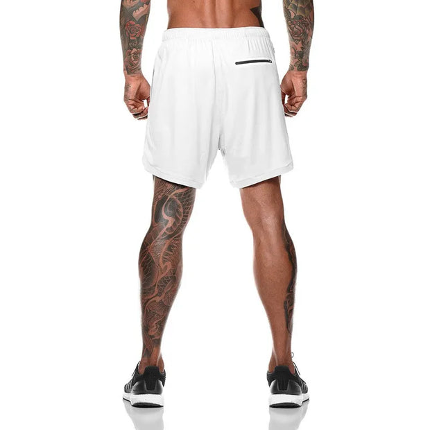 Joggers Shorts Men 2 in 1 Short Pants Gyms Fitness Bodybuilding Shorts Workout Quick Dry Beach Shorts Male Summer sports shorts