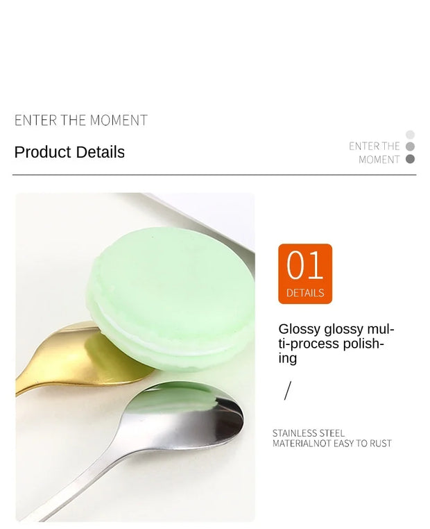 Christmas Gifts, Kitchen Accessories, Tableware Decoration, 5pcs Spoon, Fork, Coffee Spoon, Stainless Steel, Branch Leaves