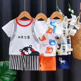 Kids Clothes Set featuring a playful monkey design, showcasing fun activities like ice and sponge application for kids.