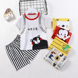 Kids Clothes Set featuring a playful monkey design, showcasing fun activities like ice and sponge application for kids.