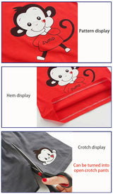 Kids Clothes Set featuring a playful monkey design, showcasing fun activities like ice and sponge application for kids.