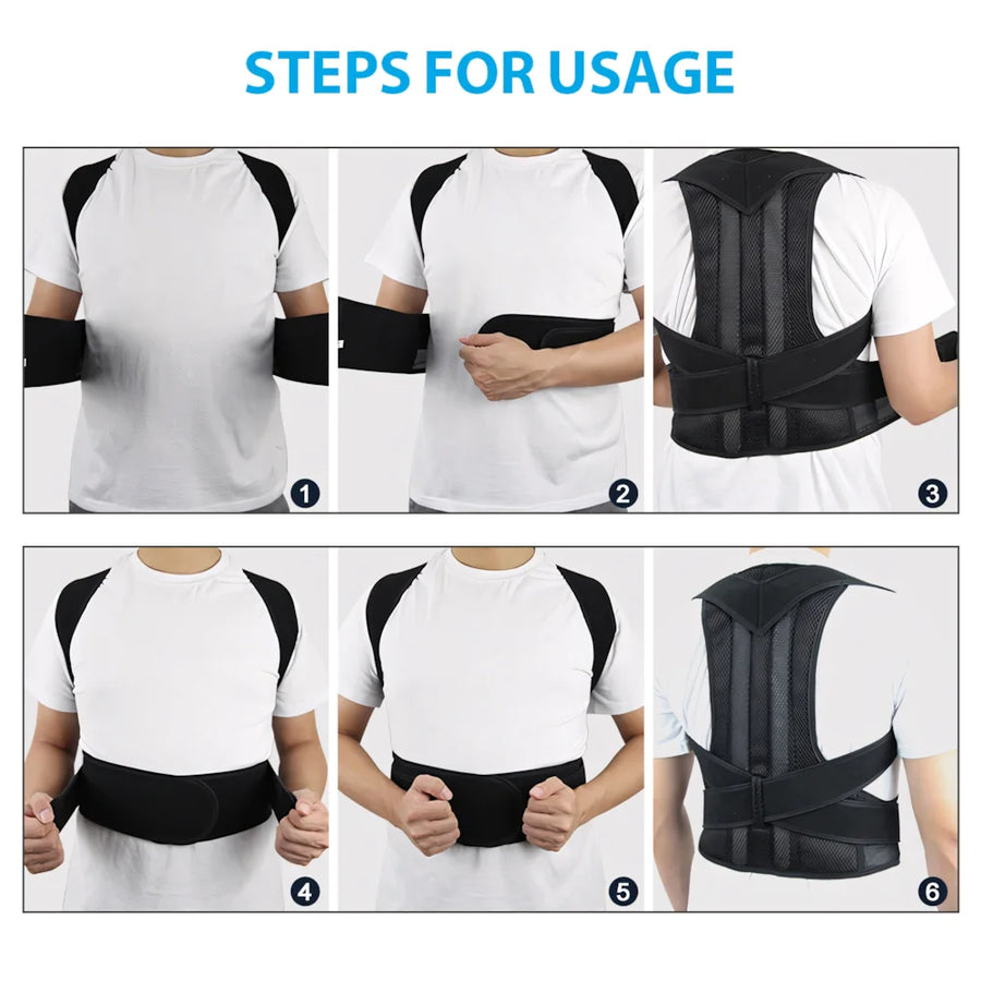 Posture Corrector for Men and Women – Adjustable Full Back Brace, Shoulder Straightener
