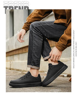 Men's Leather Casual Shoes, Lightweight Soft Sole