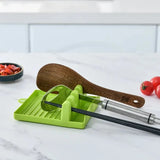 Spoon rest and pot lid holder side view