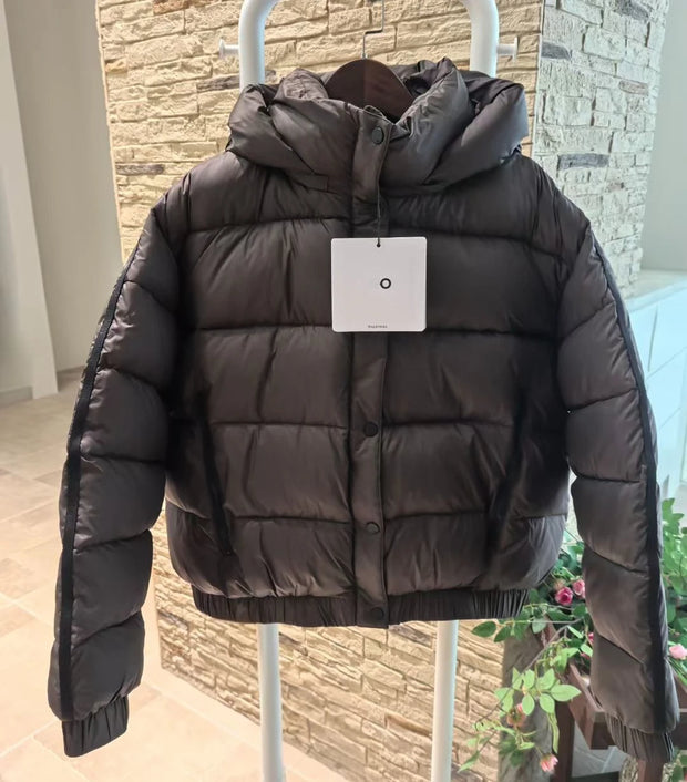 White Winter Jacket for Women Fashion Long Sleeve Hooded Bread Cotton Clothes Female Leisure Thick Warm Padded Coat Women