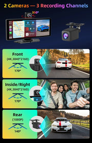 10.26'' Universal Portable Carplay Car Screen Wireless Carplay Screen Wireless Car Stereo Carplay Android Auto Car Touchscreen
