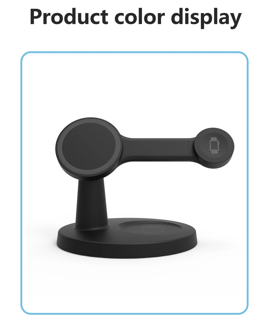 3-in-1 Wireless Charging Station – Fast Charge Phone, Watch & Earbuds