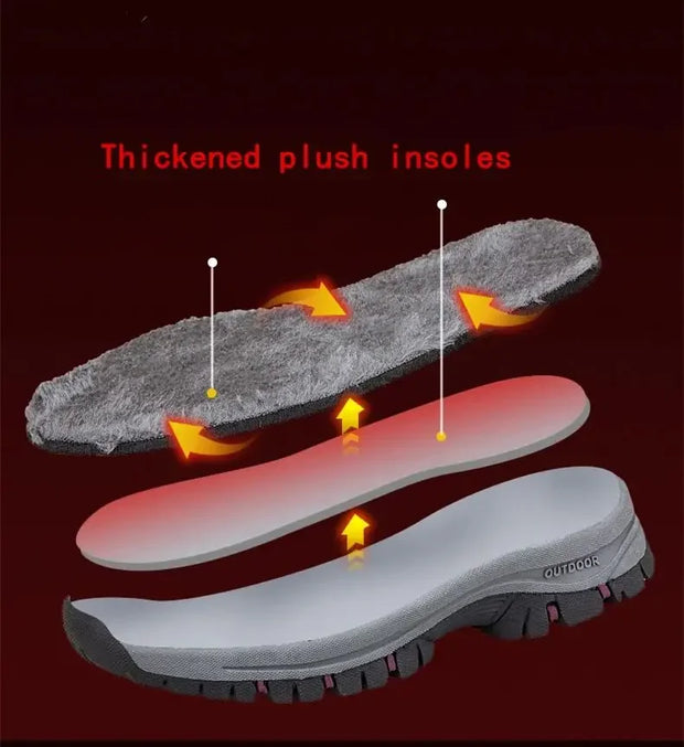 Winter Boots for Men New Waterproof PU Leather Warm Snow Ankle Boots Outdoor Warm plush Non-slip Work High-top Casual Shoes