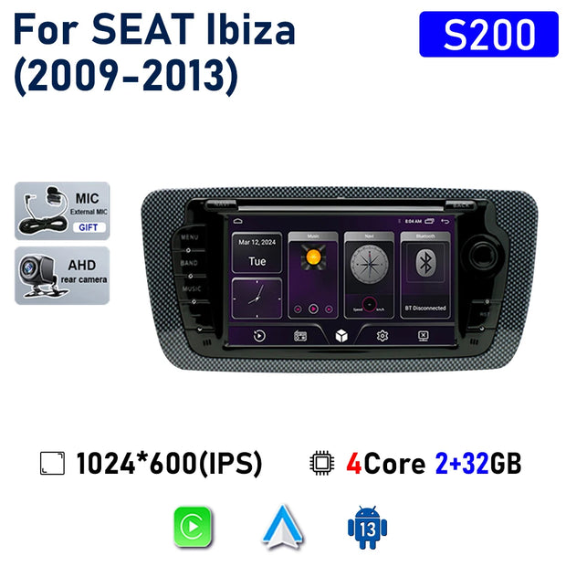 7" Touchscreen Car Stereo Head Unit For Seat Ibiza 6j 2009 - 2013 Multimedia Player GPS Navigation Carplay Android Auto Radio