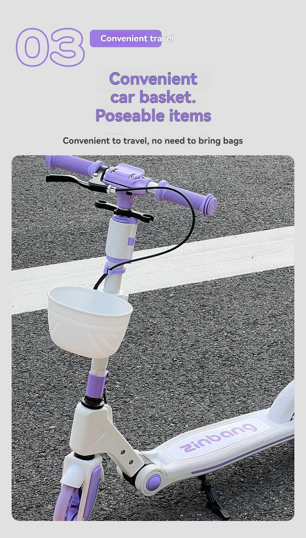 Teenagers and Kids Scooters Adult Two-Wheeled Collapsible City Campus Scooter 12 Scooter