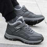 Winter Boots for Men New Waterproof PU Leather Warm Snow Ankle Boots Outdoor Warm plush Non-slip Work High-top Casual Shoes