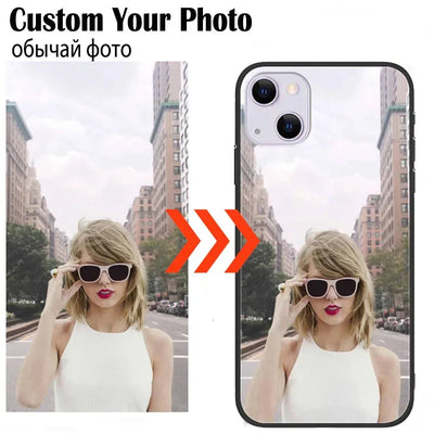 Custom Photo Phone Case – Personalized Glass Silicone Cover for iPhone 7-16 Series