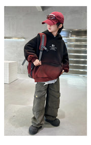 Fashion Kids Winter Clothes New Product Warm Hoodies Sweatshirts Boy Novelty High Streetwear Outerwear Child Gradient Sweatshirt