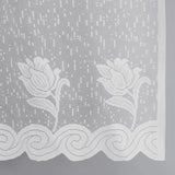 American-Style Kitchen Half-Curtain, White Gauze with Eyelets, 150x60cm