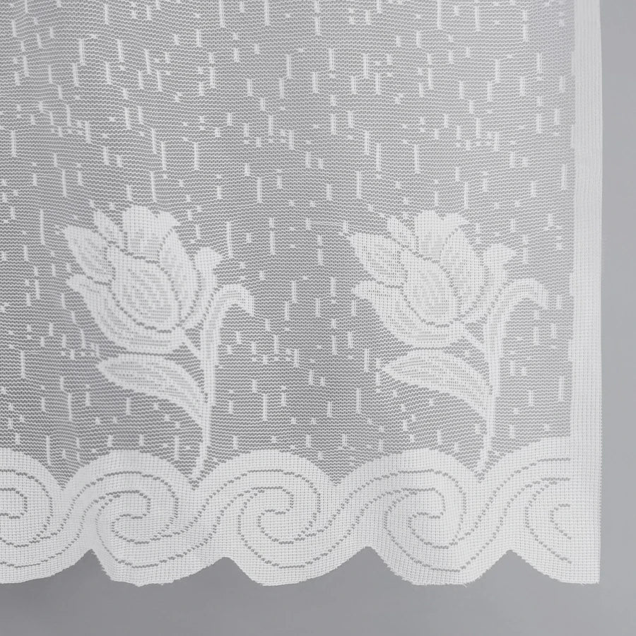 American-Style Kitchen Half-Curtain, White Gauze with Eyelets, 150x60cm