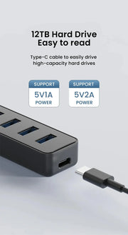 5 Ports USB HUB 3.0 High Speed Multi USB 3.0 Splitter Type c USB 2.0 Expander Power Adapter For PC Computer