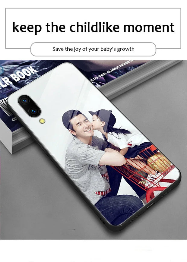 Custom Phone Cases For iphone 16 e 14 Pro Max 13 Mini 15 Plus Glass Silicone Cover Customized Photo Personalized Pictures Fundas