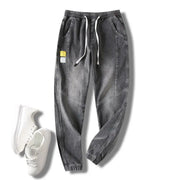 Jeans For Man Clothes Straight Baggy Wide Leg Casual Oversize Pants Vintage Korean Streetwear Tapered Embroidered Trousers