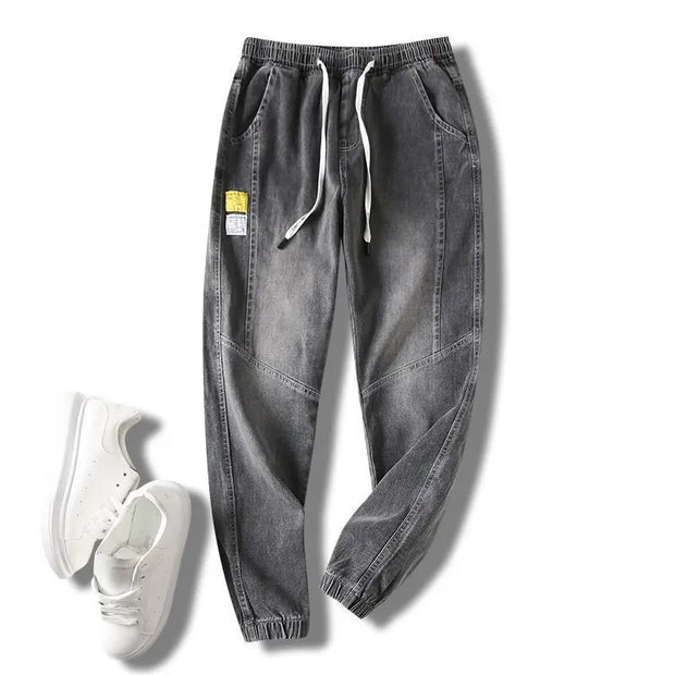 Jeans For Man Clothes Straight Baggy Wide Leg Casual Oversize Pants Vintage Korean Streetwear Tapered Embroidered Trousers