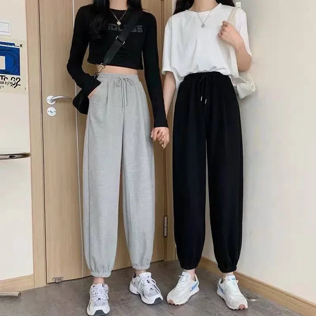 Joggers Sports Pants New Hip Hop Running Pants Drawstring Women Lady Girls Sweatpants Comfortable Oversized Female Streetwear Tr