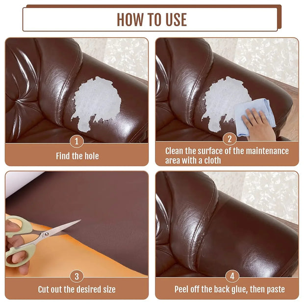 200x137cm Self-adhesive Leather Repair Patch Hole Patch Sticker for Sofa Table Chair Bag Shoes Bed Automotive Interio
