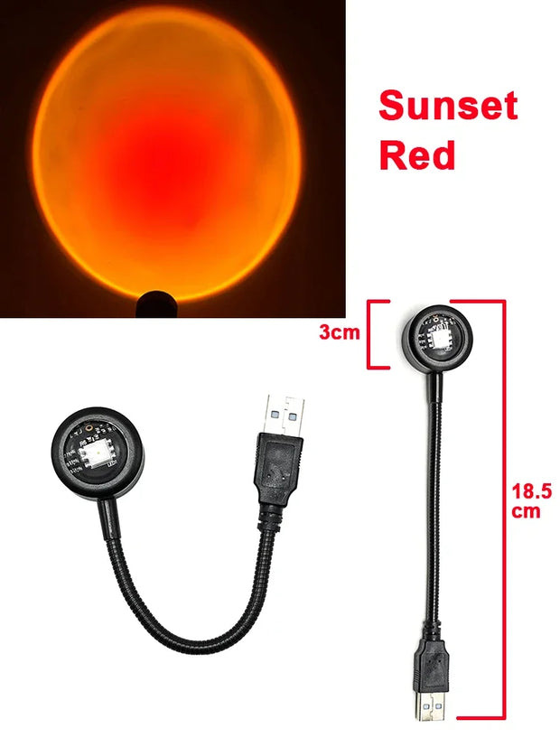 USB LED Sunset Rainbow Projection Lamp