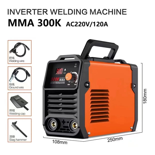 Portable Welding Machine 300K MMA Arc Welder Inverter Welding Machine 110V 220V Mini Iron Electric Welding Equipment Car Repair