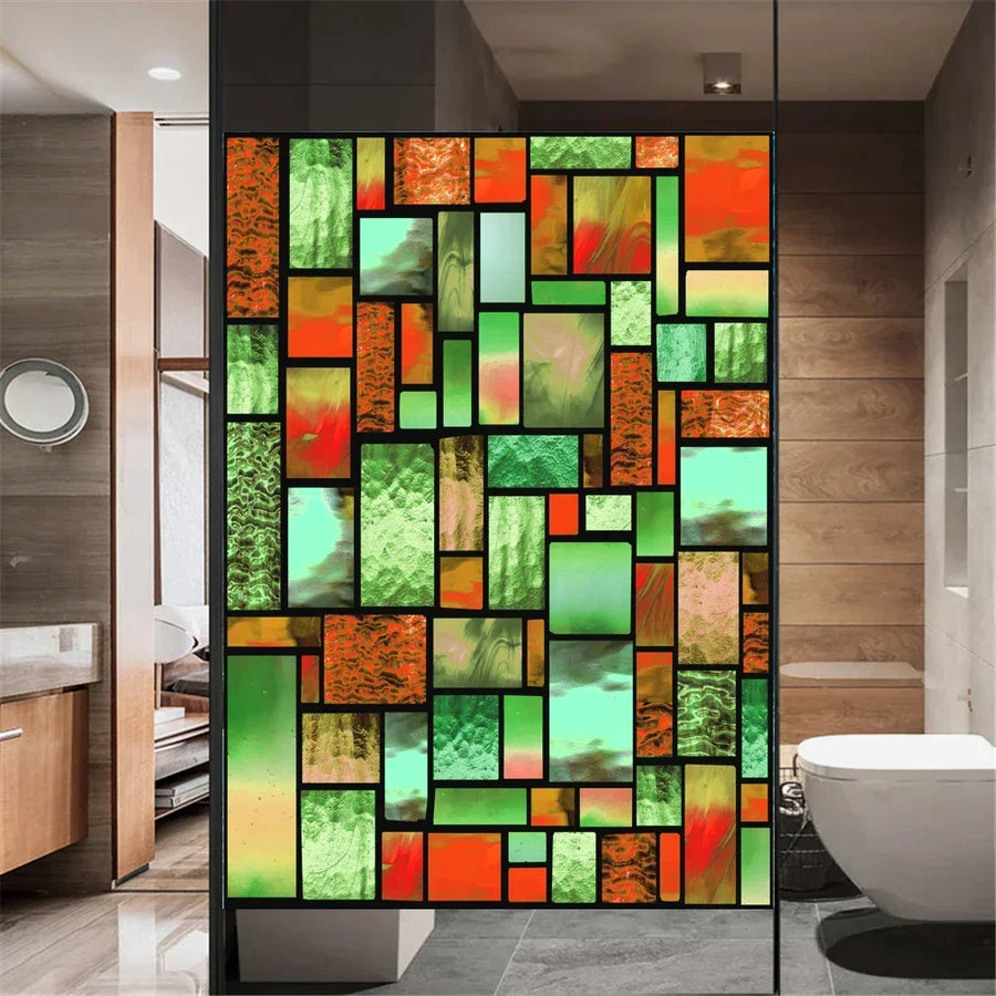 Privacy Window Film – Stained Glass, Static Cling, No Glue