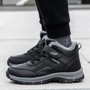 Winter Boots for Men New Waterproof PU Leather Warm Snow Ankle Boots Outdoor Warm plush Non-slip Work High-top Casual Shoes