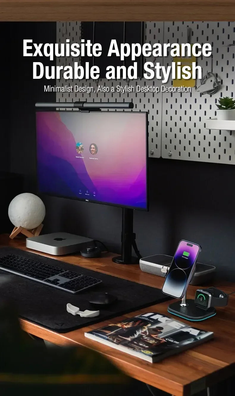 3-in-1 Wireless Charging Station – Fast Charge Phone, Watch & Earbuds
