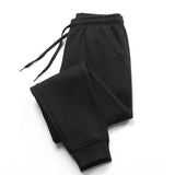 Men's black casual jogger sweatpants on white background