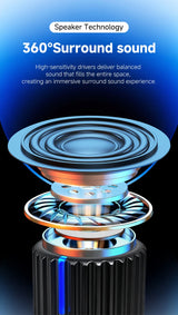 Portable Magnetic Bluetooth Speaker – Waterproof, Stereo Surround Sound with Subwoofer
