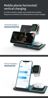 3-in-1 Wireless Charging Station – Travel Pad for iPhone 12-17, iWatch & AirPods, 15W