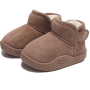 Winter Snow Boots For Children PU Leather Waterproof Kid's Plush Boots Thick Warm Cotton Shoes For Kids Boy's Girl's Warm Boots