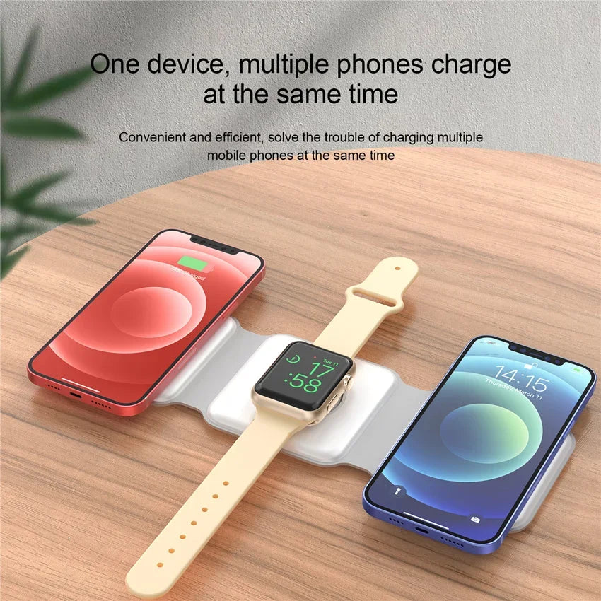 3-in-1 MagSafe Wireless Charging Station – Foldable Magnetic Travel Charger for iPhone