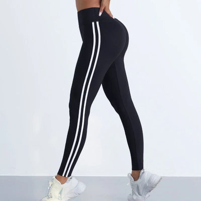 Yoga Leggings Women Striped Slim 
