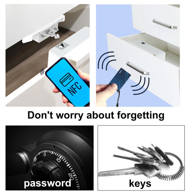 RFID Electronic Cabinet Lock Smart NFC Drawer Locks Wiredless Hidden Card Lock for Wooden Cabinet Cupboard Drawer Furniture