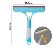 3 in 1 Window Cleaning Squeegee Multi Function Glass Mirror Wiper with Spray Bottle Microfiber Scrub Household Car Cleaner Tools