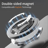 Magnetic Phone Stand – Double-Sided Ring Holder, Folding Desktop Bracket, 360° Rotation