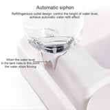 Automatic siphon device with text explaining its function on a white background