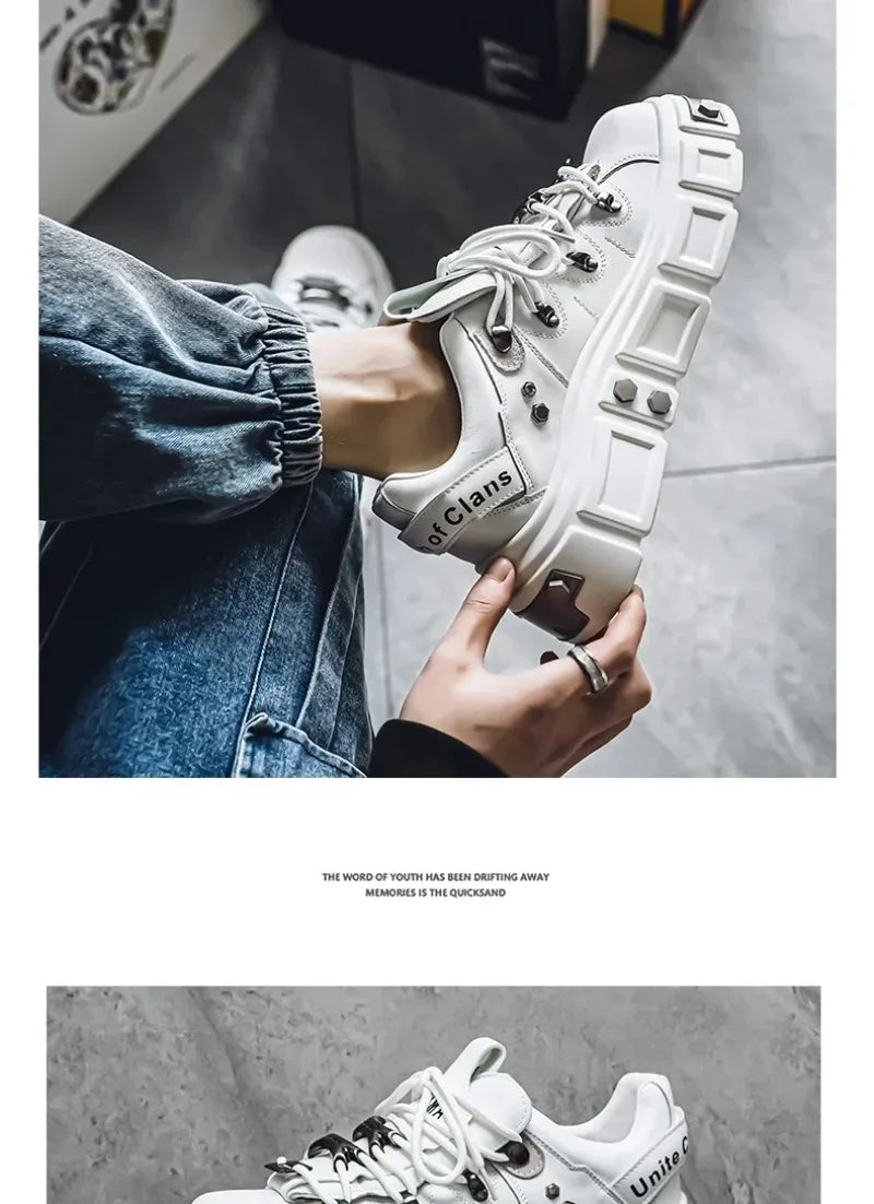 Women's Platform Sneakers – Casual Leather, Summer Sport Style