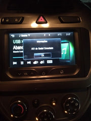 Touch screen MYLINK display for Chevrolet GMC showing USB connection information.