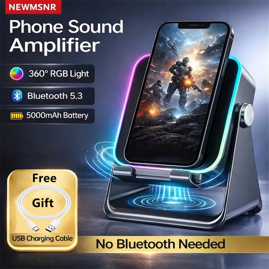 Magnetic Induction Bluetooth Speaker Phone Stand – Portable Wireless with Holder