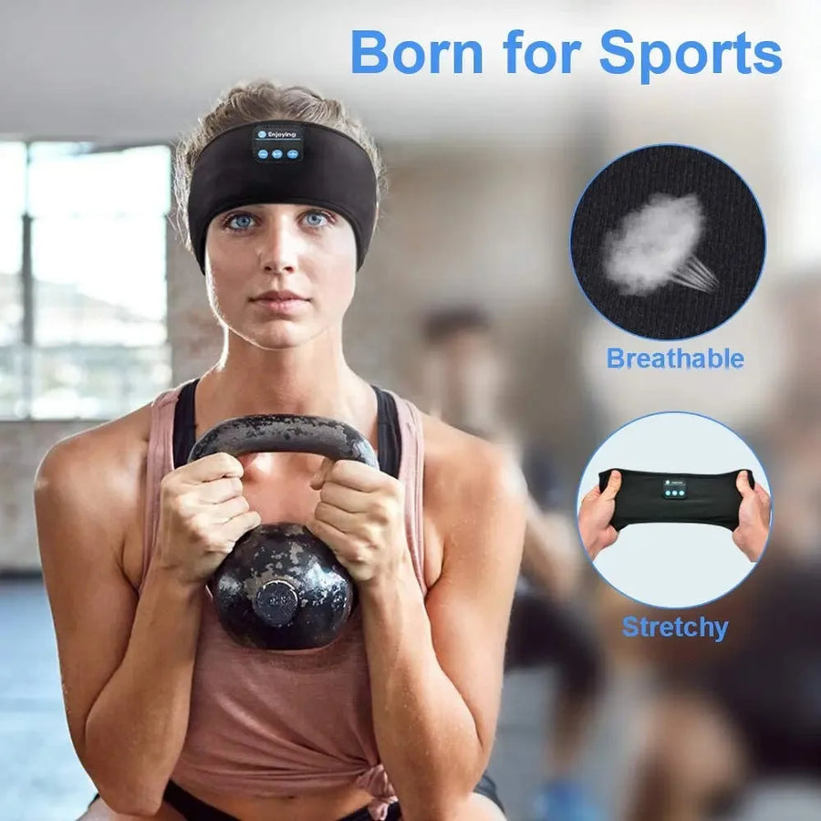 Bluetooth 5.4 Sleep Headphones – Wireless Headband with Eye Mask, for Sports