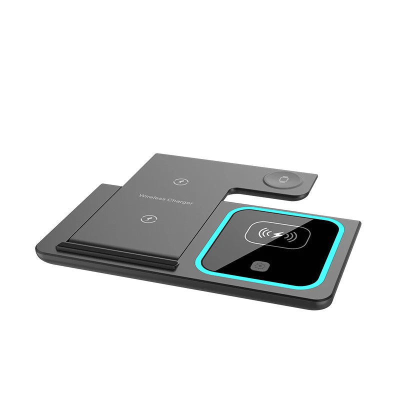 3-in-1 Wireless Charging Station – Travel Pad for iPhone 12-17, iWatch & AirPods, 15W