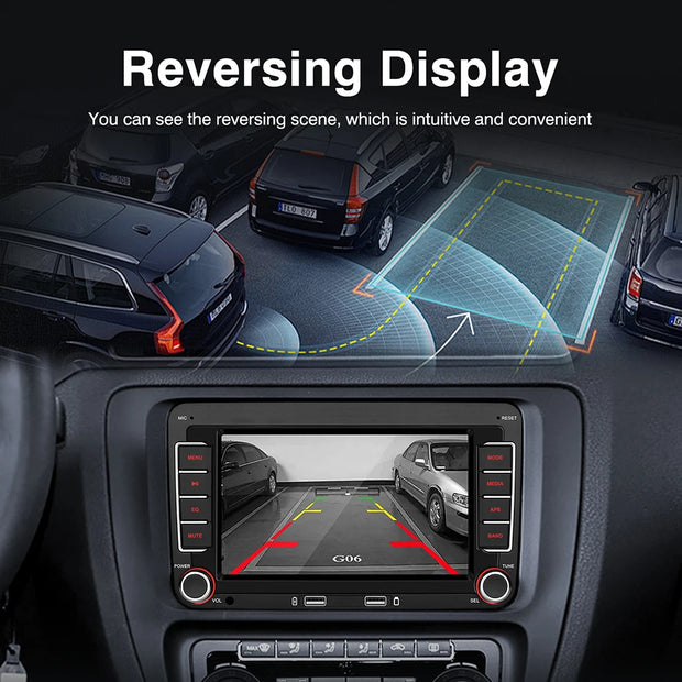 7 Inch Car Stereo MP5 Player Touch Creen BT AM/FM Radio Receiver With Android Auto Carplay For VW/Seat/Skoda/Passat/Golf/Polo