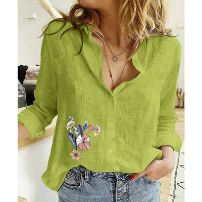 Women Cotton Linen Top – Casual Fashion Tees