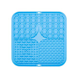 Blue silicone mat with textured design on a white background